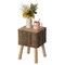 Vintiquewise Decorative Natural Wooden Log Box Shaped Side Table for Indoor and Outdoor